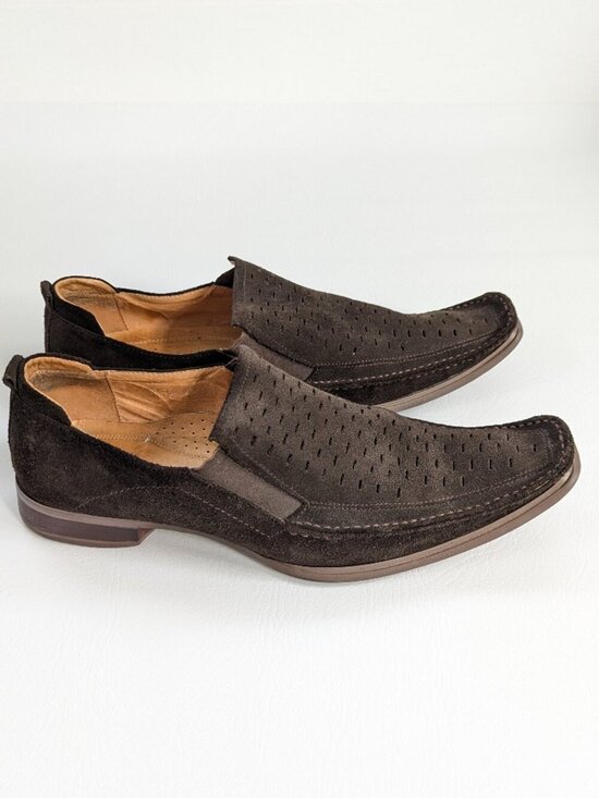 Combetterly Other - Vintage Men's Suede Loafers Winklepickers Size 42 US 8-8.5 Y2K Euro Brown